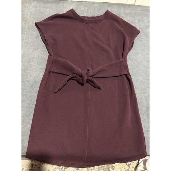 Athleta Dresses & Skirts - Athleta Womens Size Small Sweatshirt Tie Front Casual Mini Dress Short Sleeve